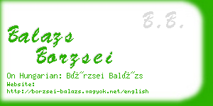 balazs borzsei business card